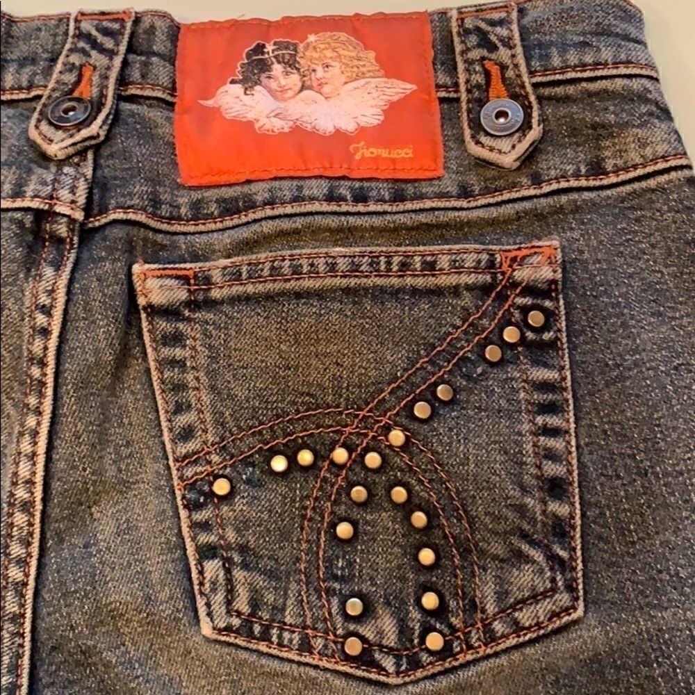 Fiorucci jeans 9 blue distressed bottom fly